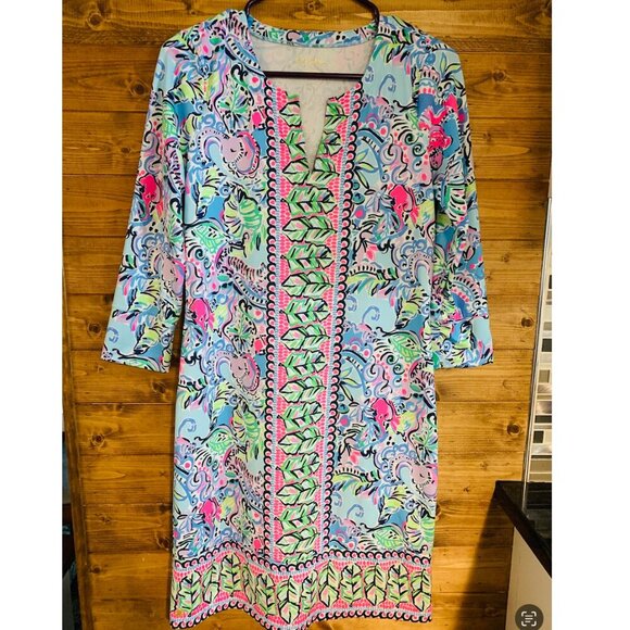 Lilly Pulitzer Dresses & Skirts - Lilly Pulitzer‎ Nadine Chilly Lilly Shift Green Pink Dress Women's Size S